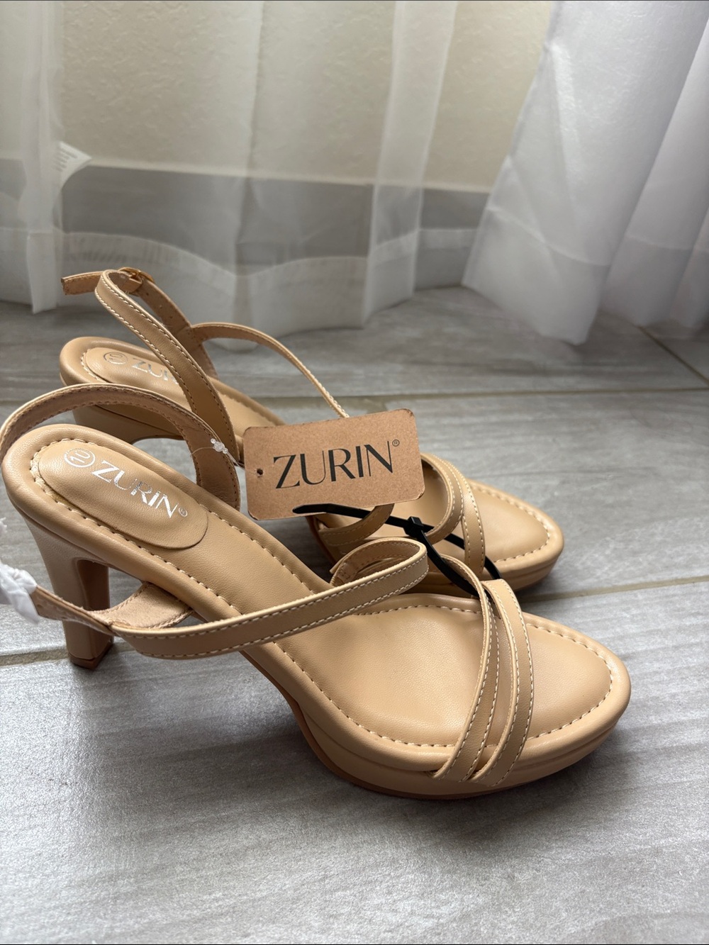 Women's Nude Strappy Slingback Sandals